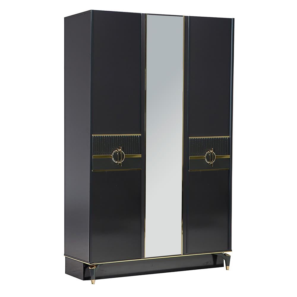 Dali 3 Kapaklı Aynalı Gardırop- Antrasit