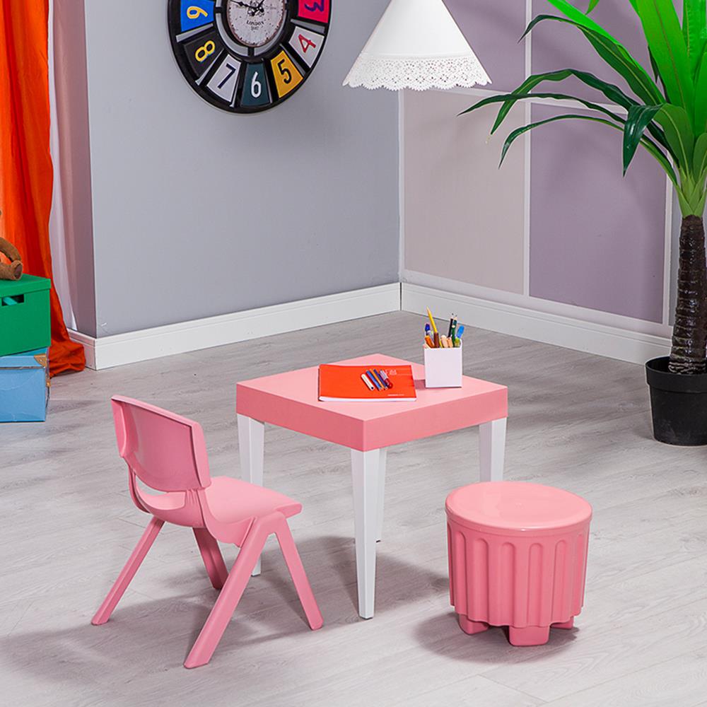 Junior Kare Çocuk Aktivite Masa Seti  - Pembe