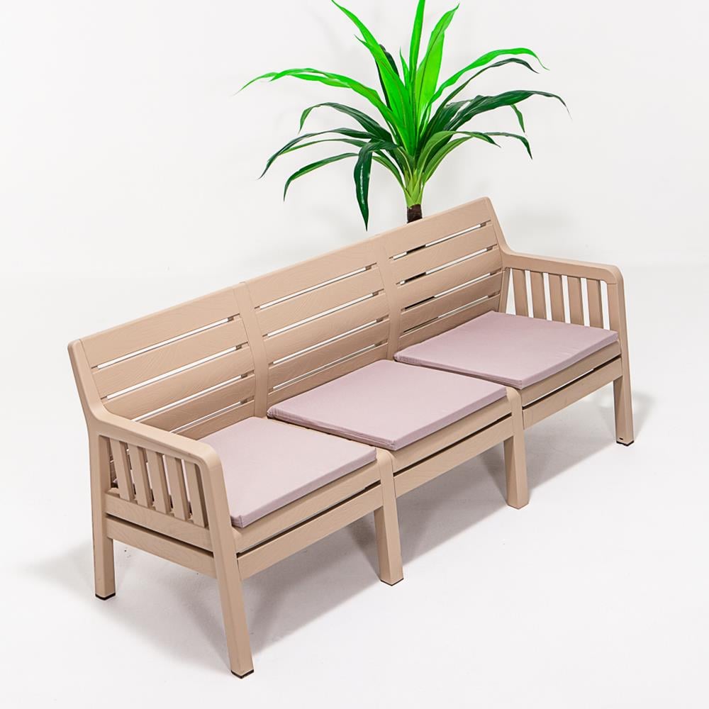 Lara Minderli Üçlü Bahçe&Balkon&Teras Koltuk - Cappucino