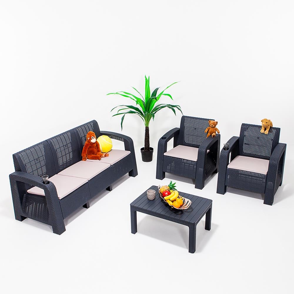 Olimpos 3+1+1+S Bahçe&Balkon&Teras Mobilyası - Antrasit