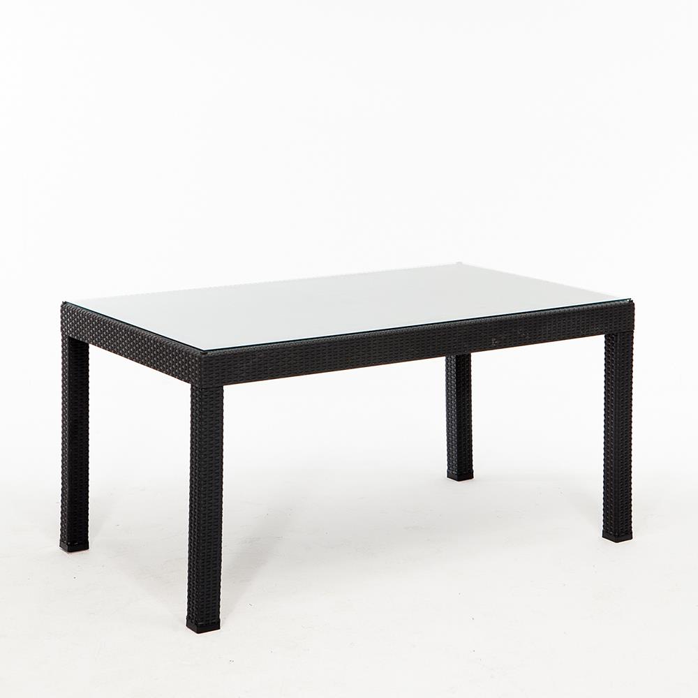 Rattan 90x150 Camlı Masa- Antrasit
