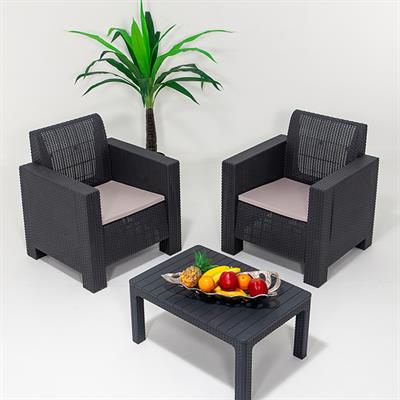Aksu 1+1+S Bahçe&Balkon&Teras Mobilyası - Antrasit