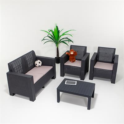 Aksu 2+1+1+S Bahçe&Balkon&Teras Mobilyası - Antrasit
