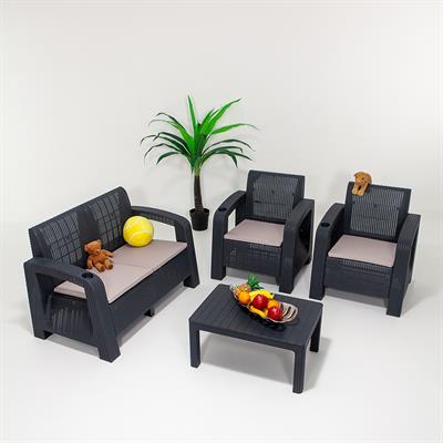 Olimpos 3+1+1+S Bahçe&Balkon&Teras Mobilyası - Antrasit
