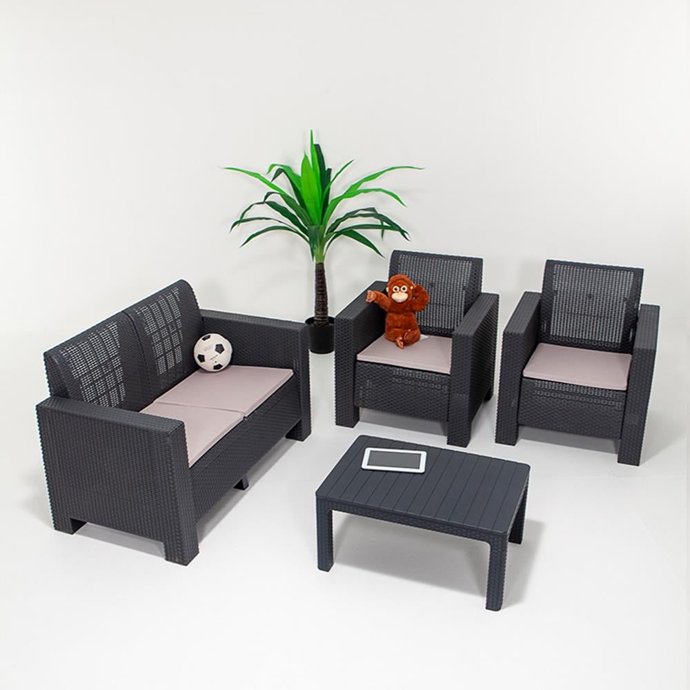 Aksu 2+1+1+S Bahçe&Balkon&Teras Mobilyası - Antrasit