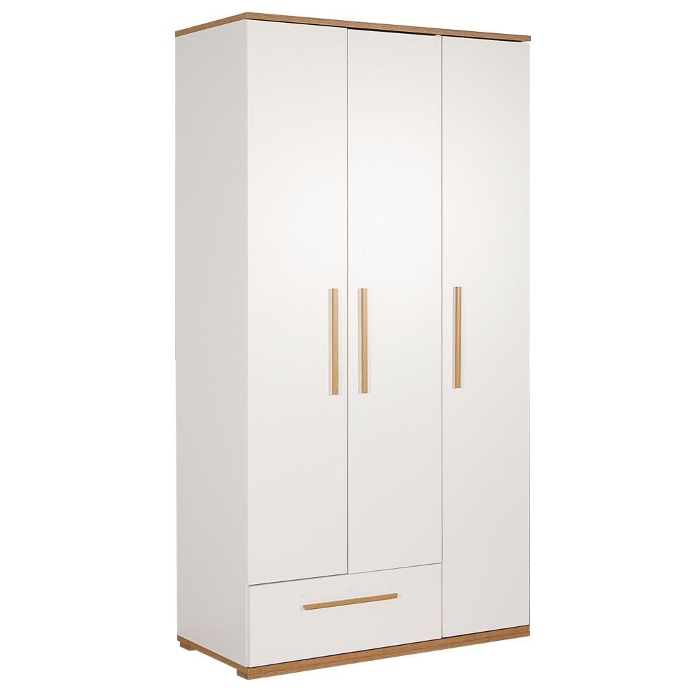 Eva 301 - 3 Kapaklı Gardırop - Sarı Meşe/Beyaz