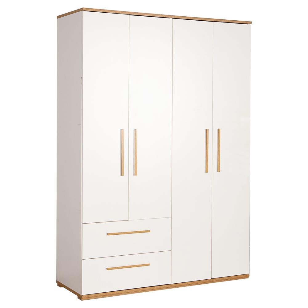 Eva 402 - 4 Kapaklı Gardırop - Sarı Meşe/Beyaz