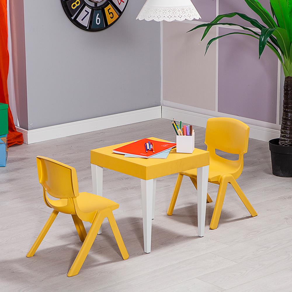 Junior Kare Çocuk Aktivite Masa Seti 3 - Sarı