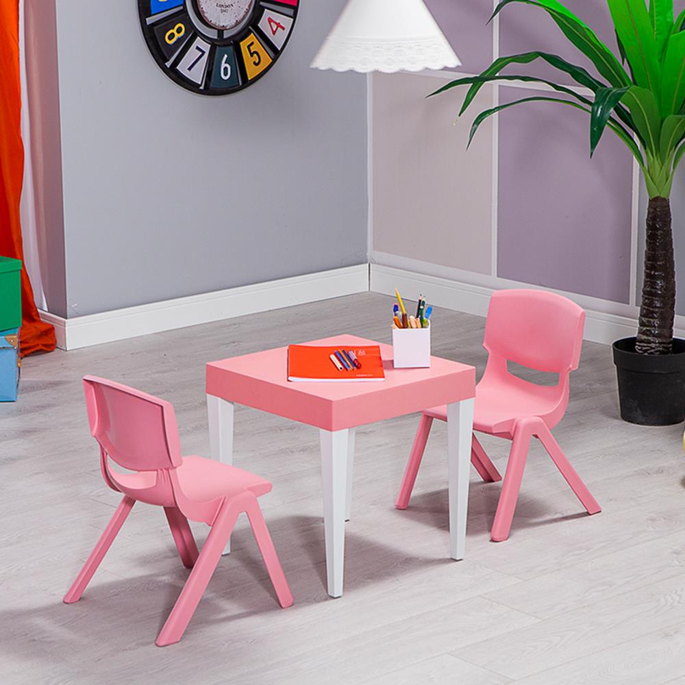 Junior Kare Çocuk Aktivite Masa Seti 3 - Pembe