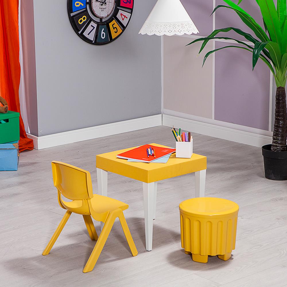Junior Kare Çocuk Aktivite Masa Seti  - Sarı