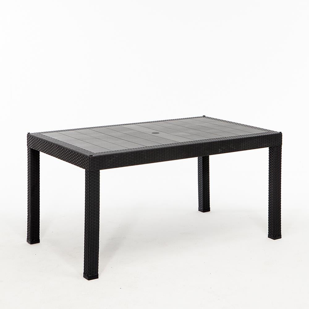 Rattan 90x150 Camsız Masa- Antrasit