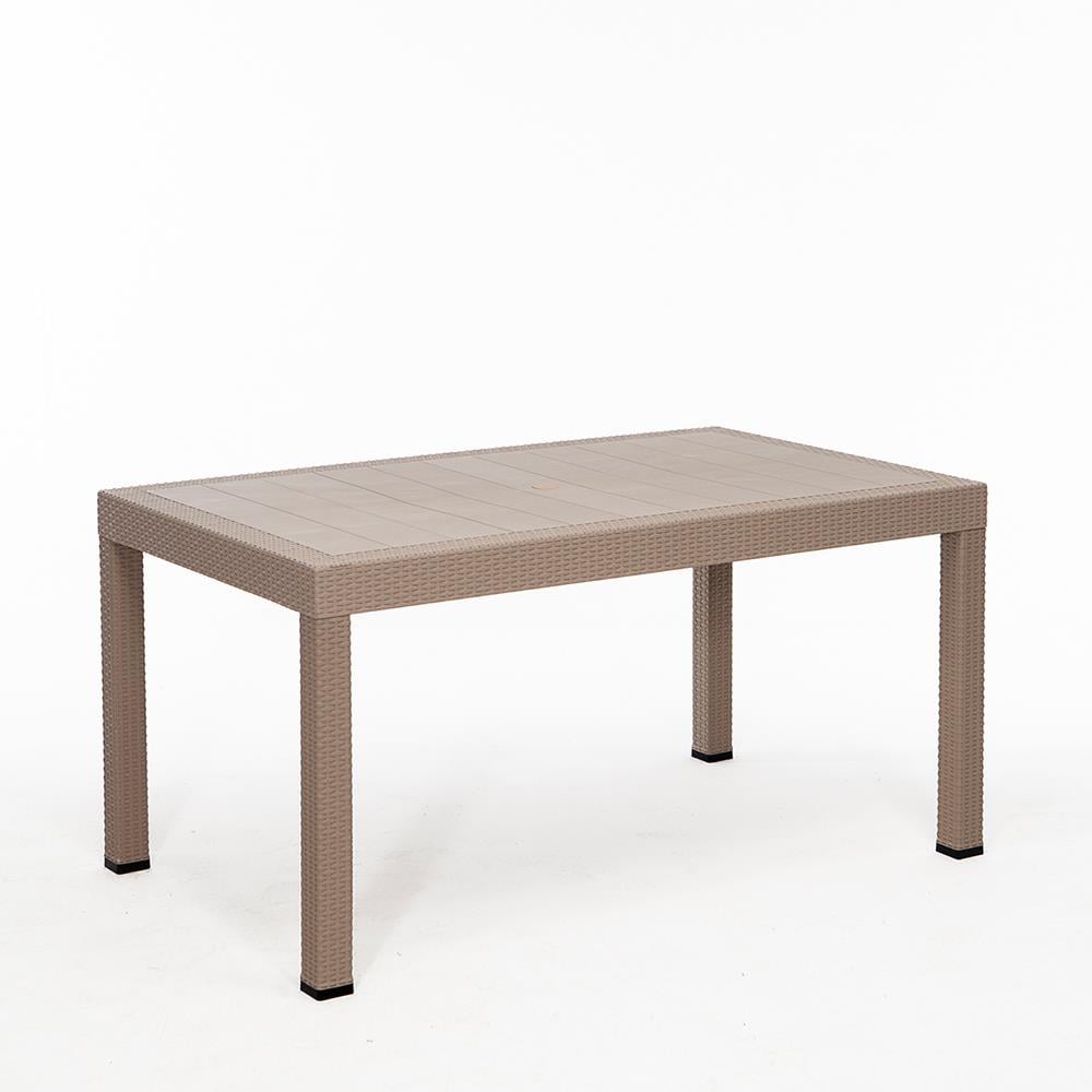 Rattan 90x150 Camsız Masa- Cappucino