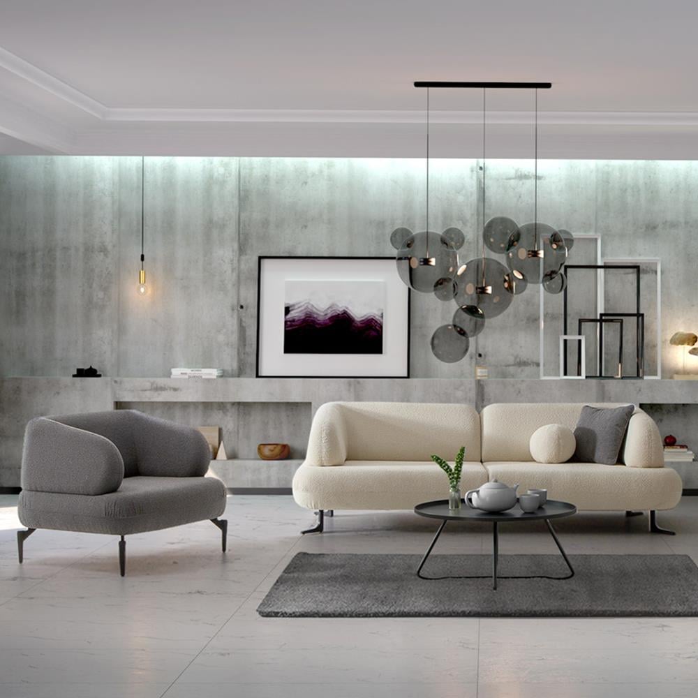 Rose 3+1 Salon&oturma Odası Koltuk Takımı - Krem&Antrasit
