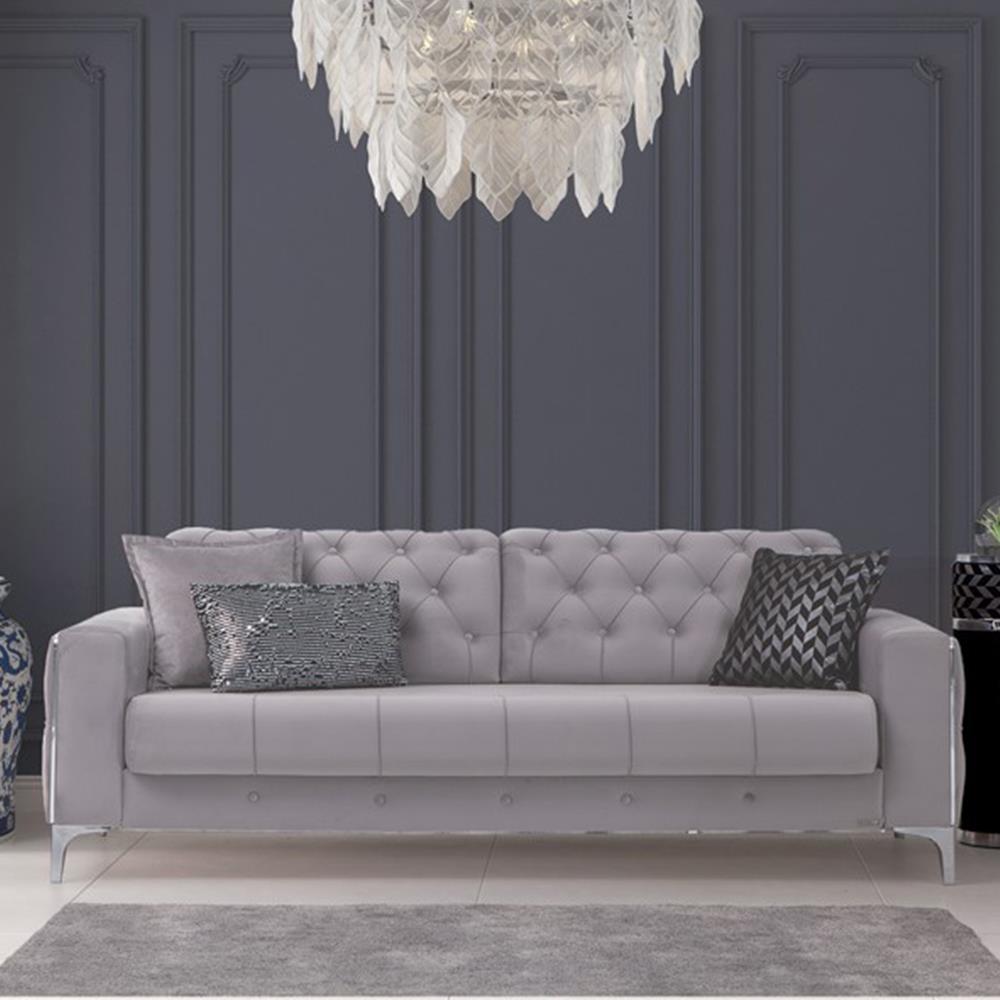 Vivaldi Üçlü Kanepe - Gri&Siyah