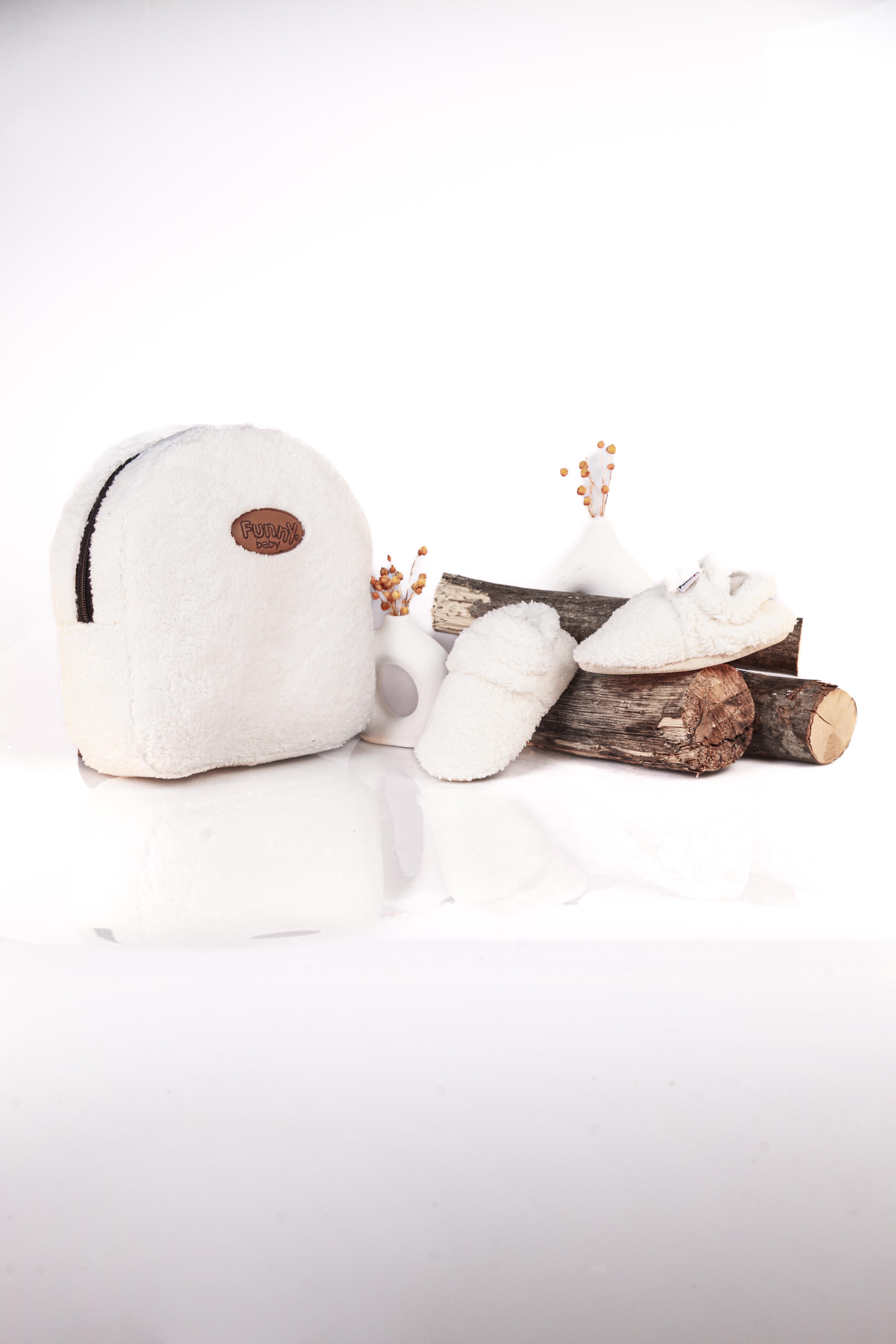 ÇOCUK ÇANTASI + PATİK SETİ KOMBİN POLAR ÇANTA PANDUF SETİ