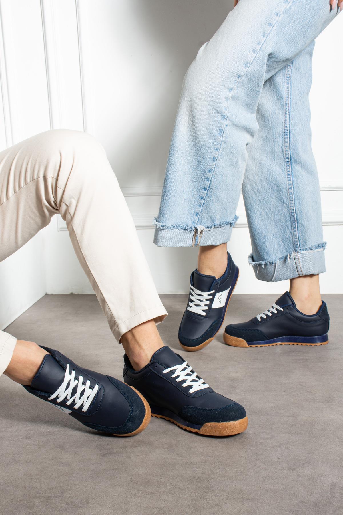 GÜNLÜK UNİSEX SNEAKER BAĞCIKLI ŞERİTLİ ERGONOMİK SPOR AYAKKABI