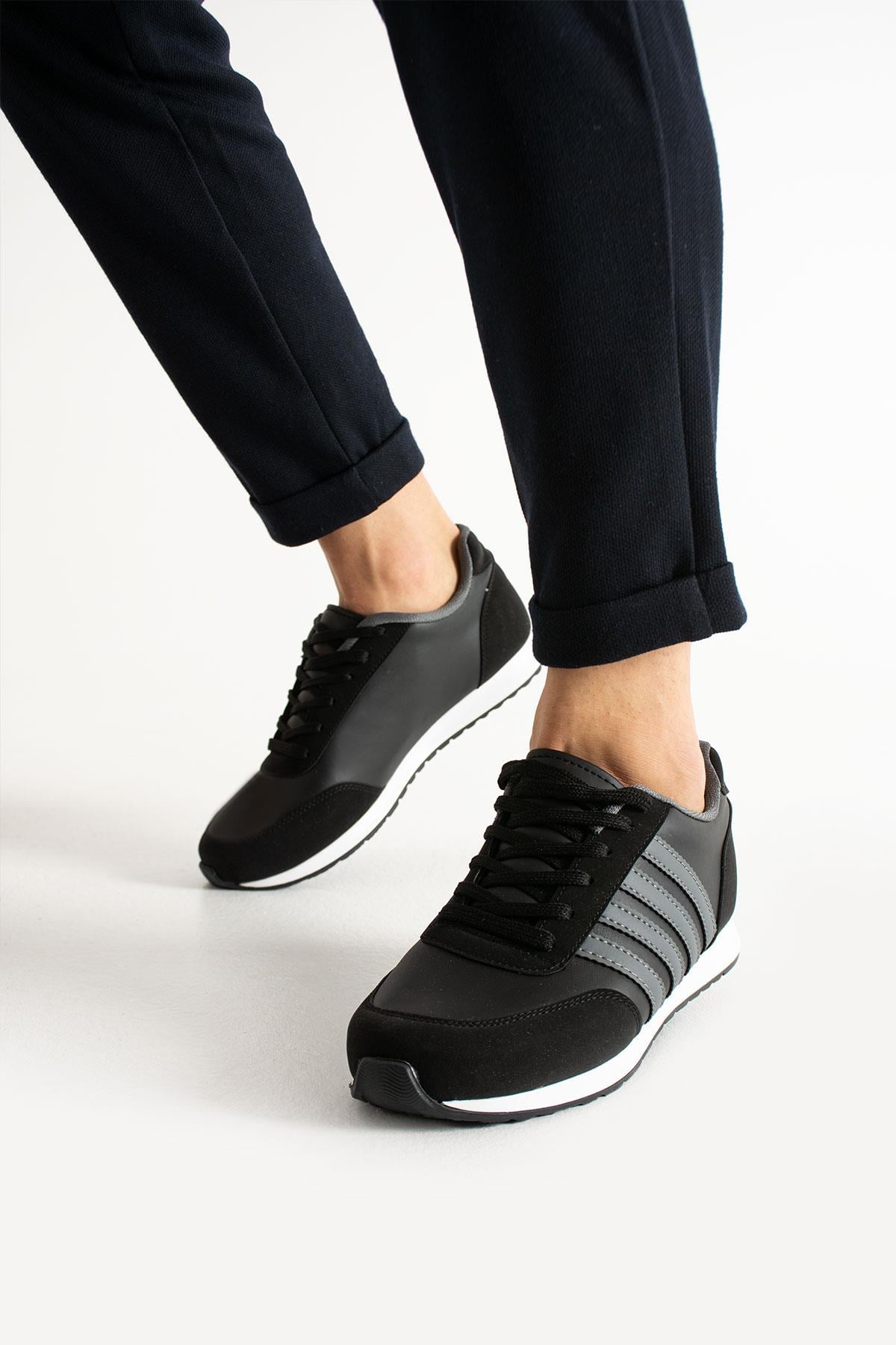 PEAKER ERKEK ÇİZGİLİ GÜNLÜK RAHAT KALİTELİ KONFORLU BAĞCIKLI SNEAKER SPOR AYAKKABI