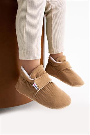 FUNNY BABY ORGANİK MÜSLİN  PANDUF KAYDIRMAZ ERGONOMİK TABAN RAHAT HAVA ALAN VEGAN 