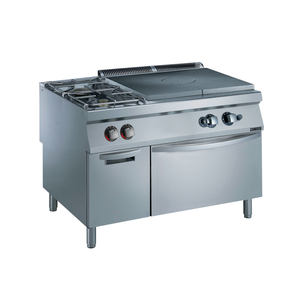 Zanussi EVO 900 – 2 Açık Ateşli + 1 Kapalı Ateşli Gazlı Kuzine, 800 mm Gazlı Fırınlı ve Dolaplı (392021)