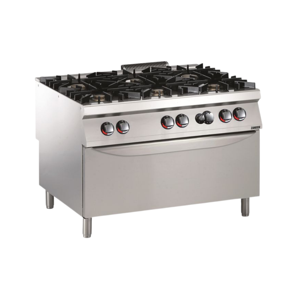 Zanussi EVO 900 – 6 Açık Ateşli Gazlı Kuzine, 1200 mm Gazlı Fırınlı (392037)