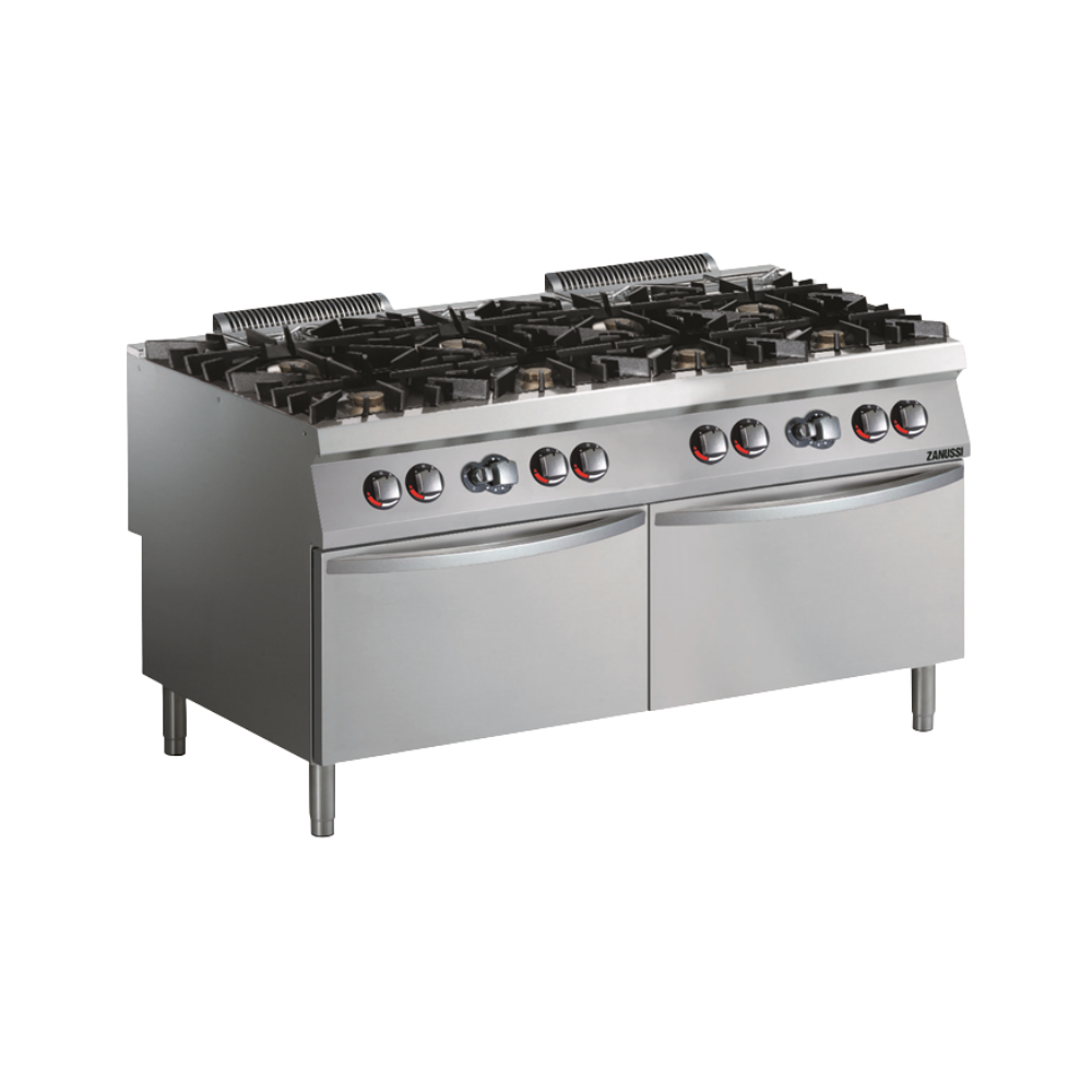 Zanussi EVO 900 – 8 Açık Ateşli Gazlı Kuzine, 2 Adet 800 mm Gazlı Fırınlı (392038)