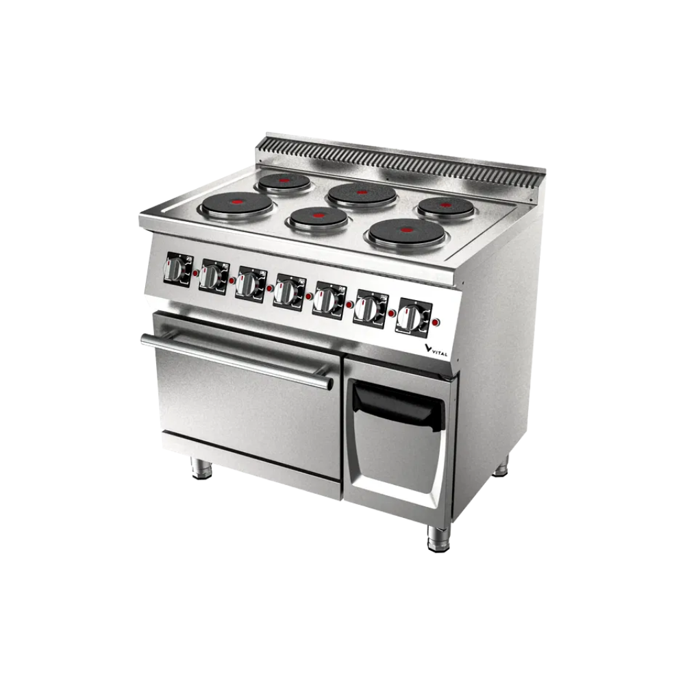 Gastrotech EKF6030 – 6 Yuvarlak Pleytli Elektrikli Kuzine (Fırınlı)