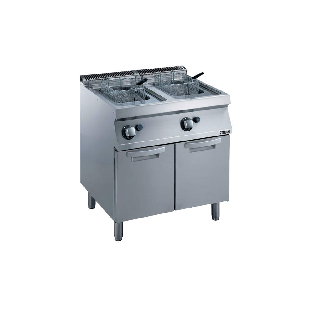 Zanussi – 2x15 Lt Gazlı Dolaplı Fritöz, V Tip Hazneli (372071)
