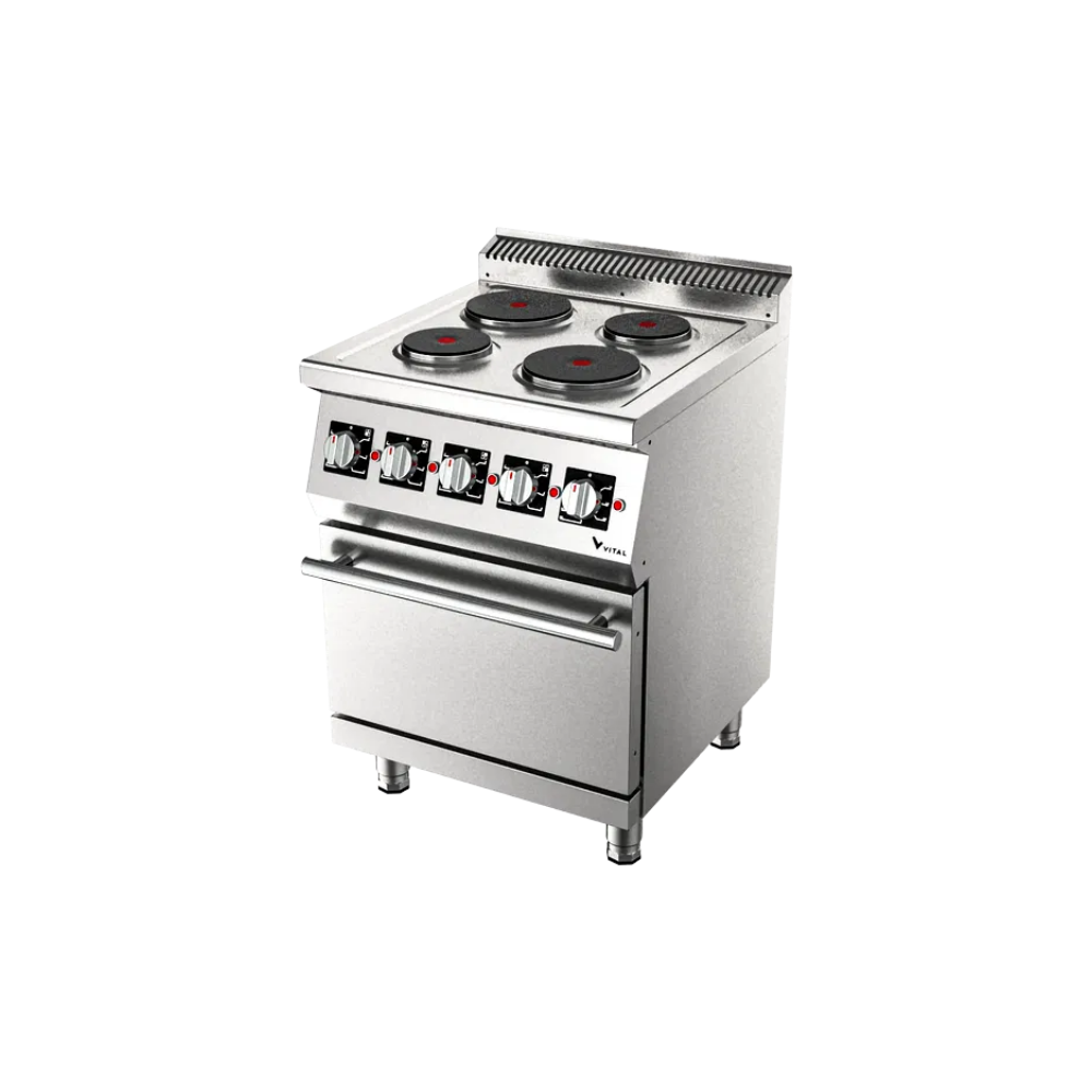 Gastrotech EKF6020 – 4 Yuvarlak Pleytli Elektrikli Kuzine (Fırınlı)