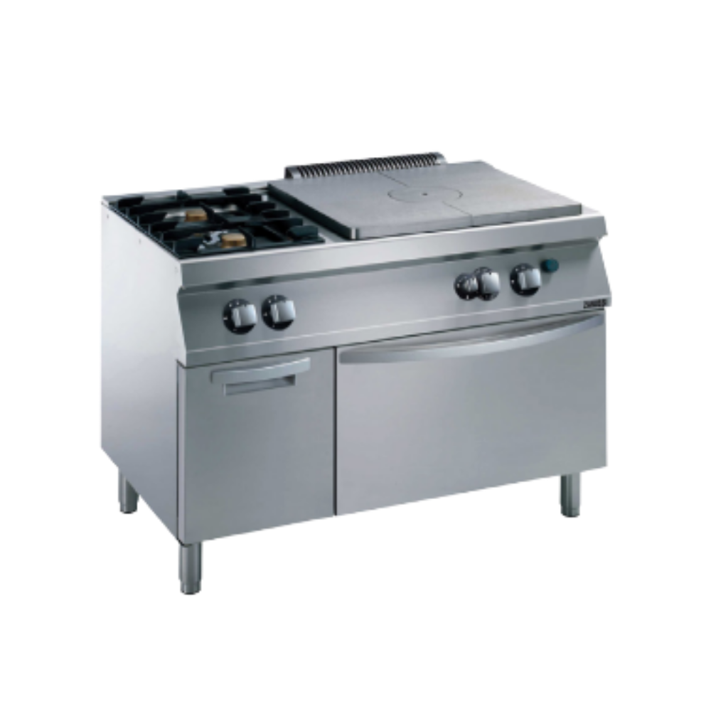 Zanussi EVO 700 2 Açık Ateşli + 1 Kapalı Ateşli Gazlı Kuzine, 800 mm Gazlı Fırınlı ve  Dolaplı (372010)