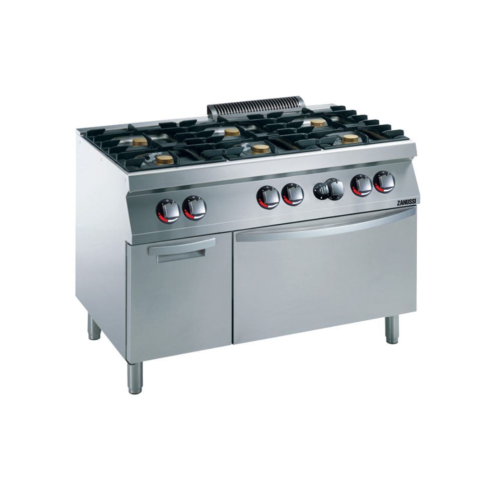 Zanussi EVO 700 – 6 Açık Ateşli Gazlı Kuzine, 800 mm Elektrikli Fırınlı ve Dolaplı (372006)