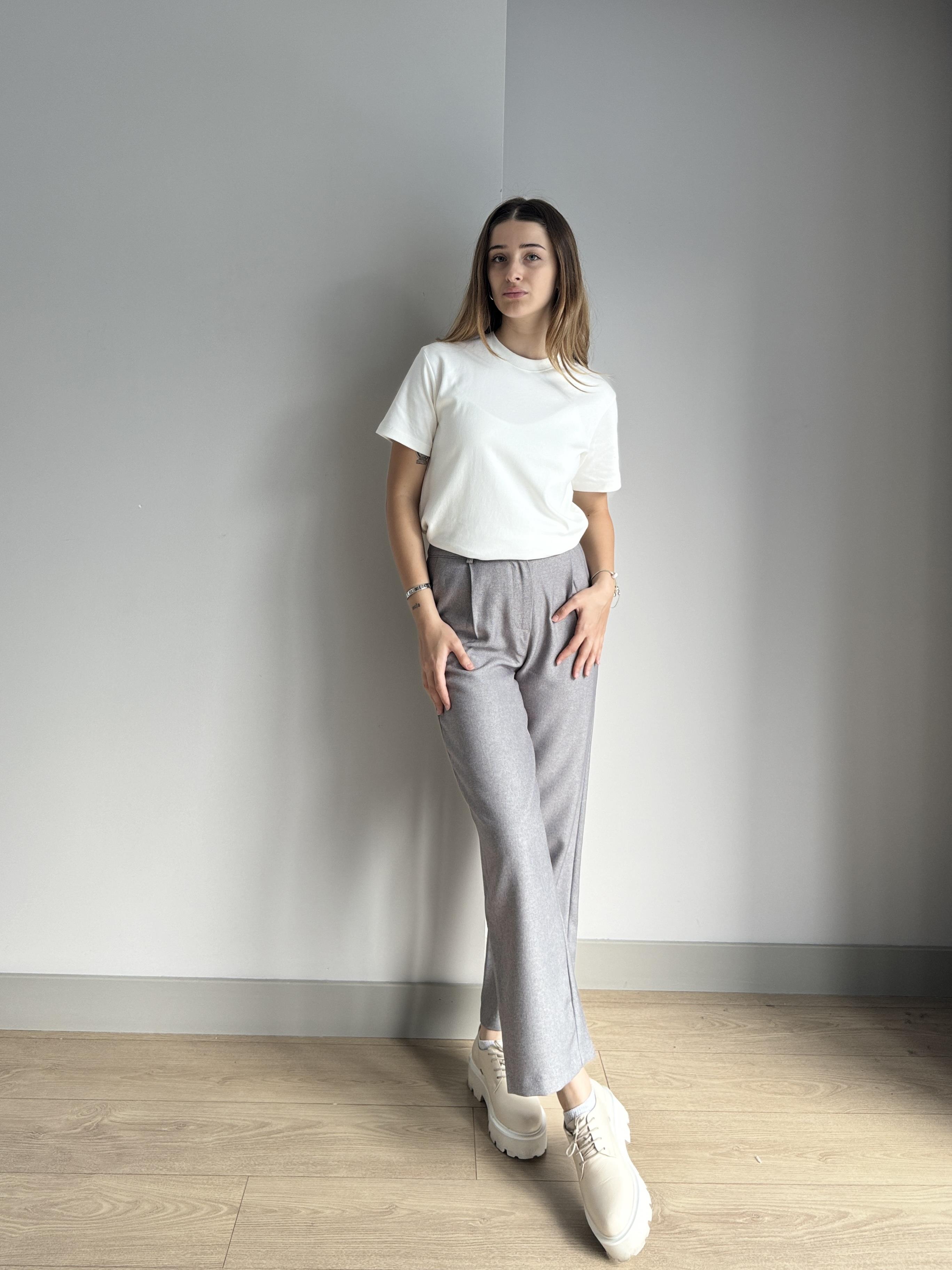 GRİ YÜKSEK BEL PANTALON