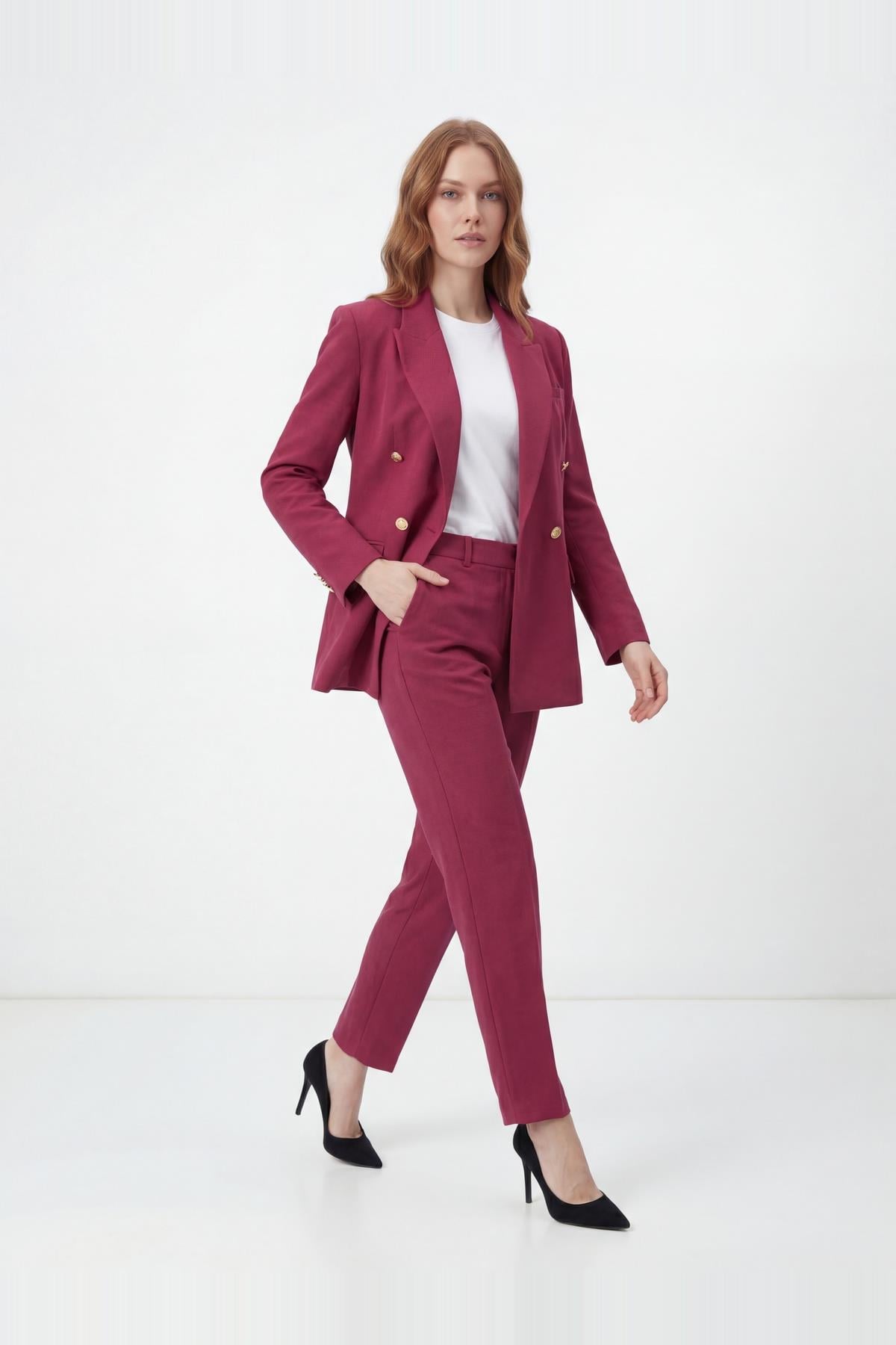 KRUVAZE YAKA BLAZER FUŞYA CEKET