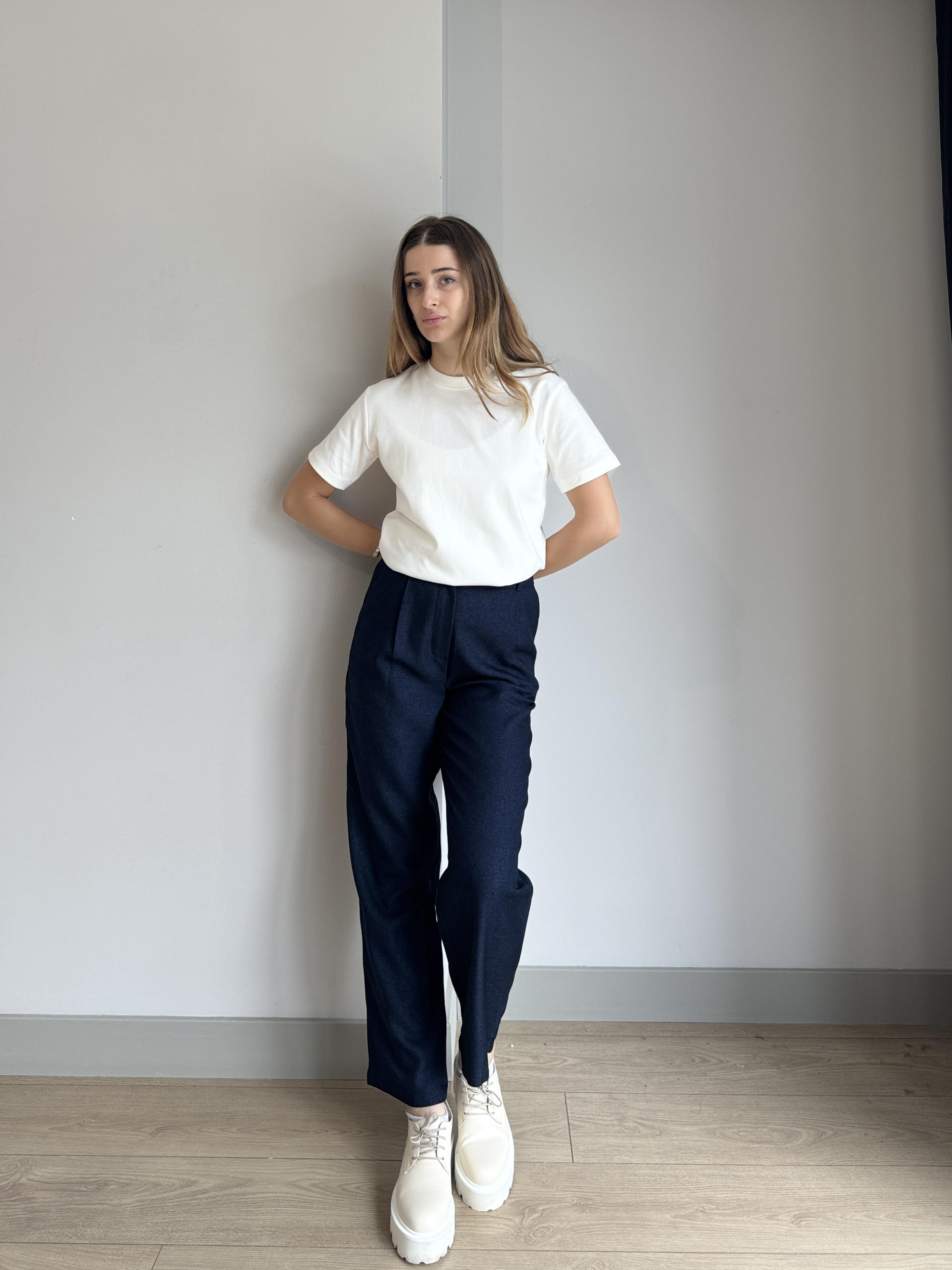 LACİVERT YÜKSEK BEL PANTALON