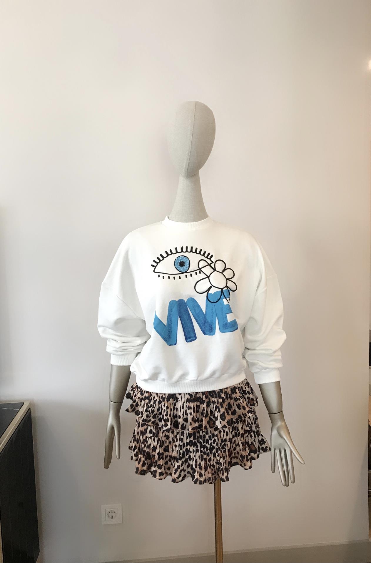 Boncuk İşleme Detaylı Ekru Sweatshirt