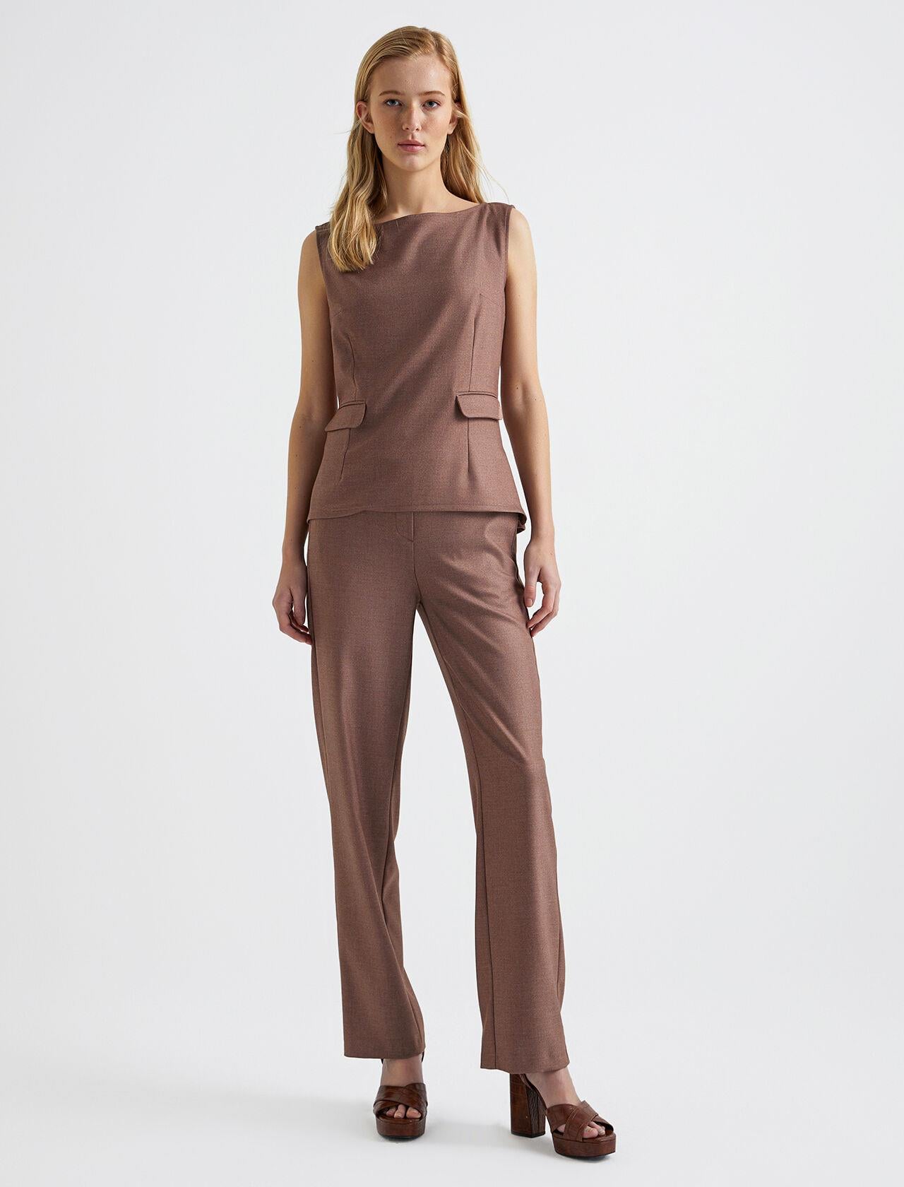 Premium Seri Kahve Straight Fit Pantolon