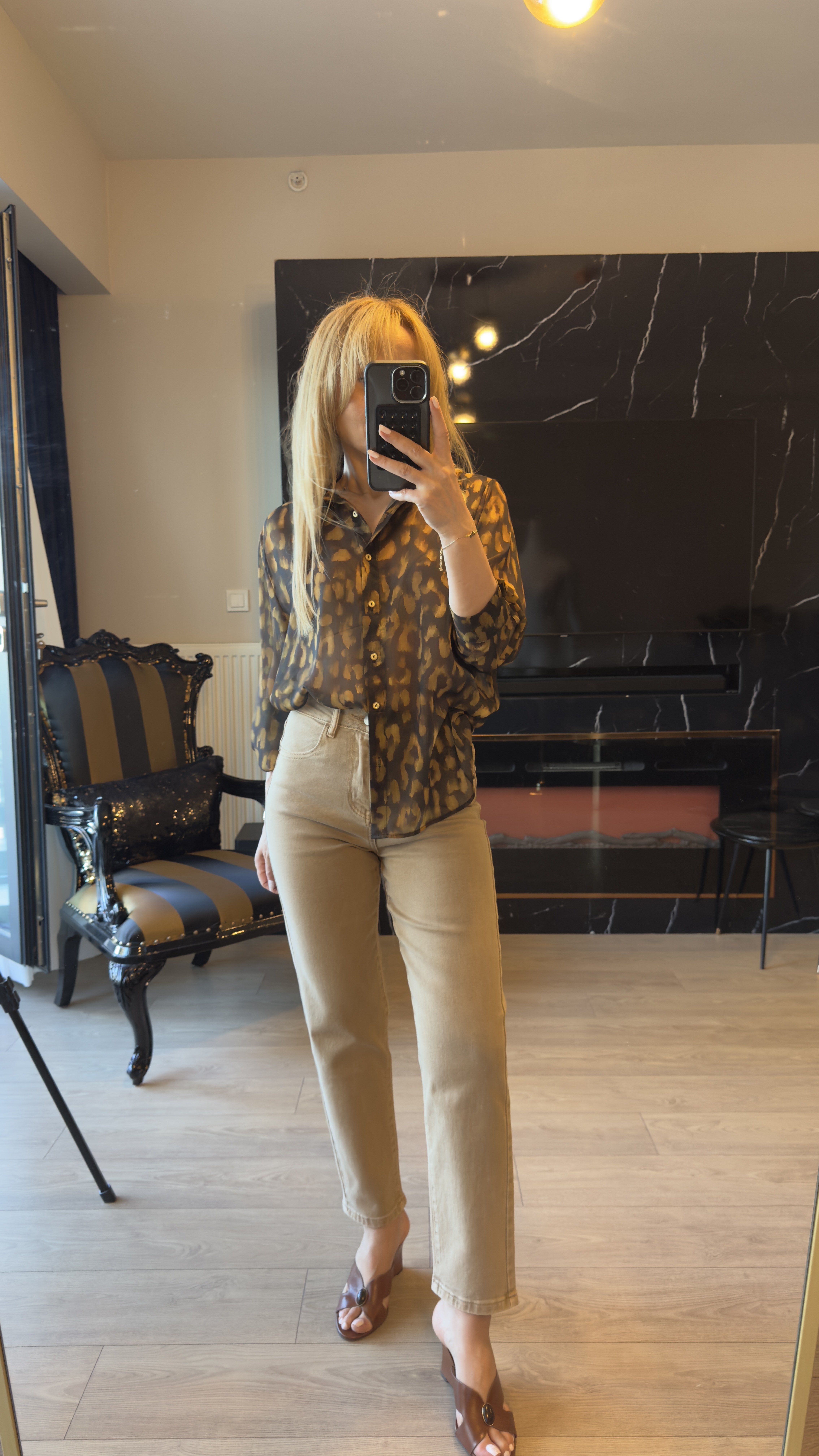 Taba Yüksek Bel Fıt Mom Jean
