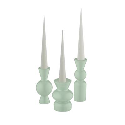 Goody El Yapımı Porselen Şamdan Seti / Fıstık Yeşili