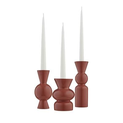 Goody El Yapımı Porselen Şamdan Seti / Kiremit