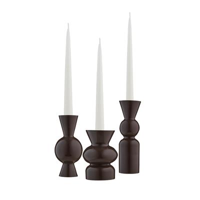 Goody El Yapımı Porselen Şamdan Seti / Kahverengi