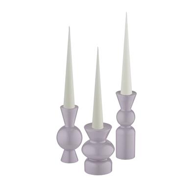 Goody El Yapımı Porselen Şamdan Seti / Lila