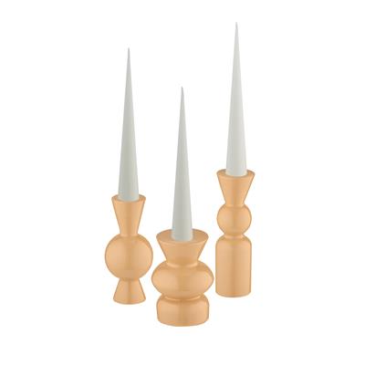 Goody El Yapımı Porselen Şamdan Seti / Somon