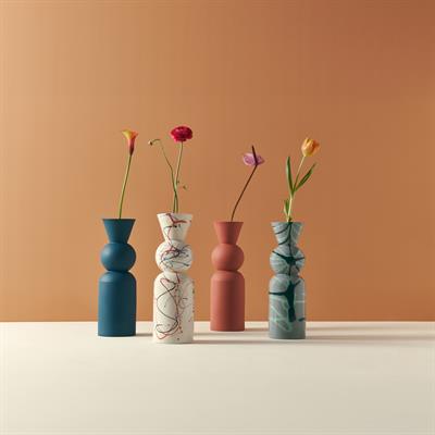 Goody Tall Handmade Porcelain Vase / Gray - Green Artistic