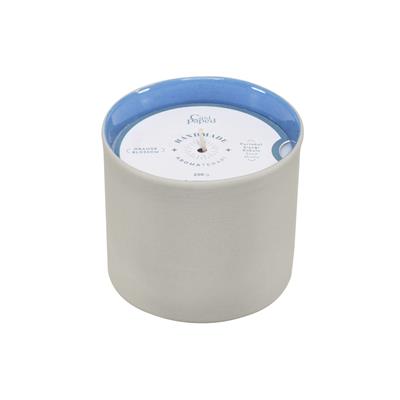 Josephine El Yapımı Mumluk & Mum / Gri - Mavi