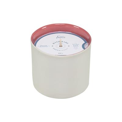 Josephine El Yapımı Mumluk & Mum / Beyaz - Pembe