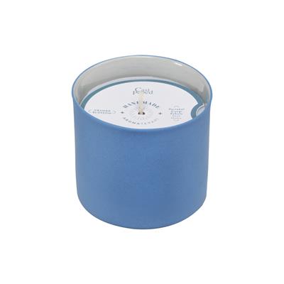 Josephine El Yapımı Mumluk & Mum / Mavi - Gri