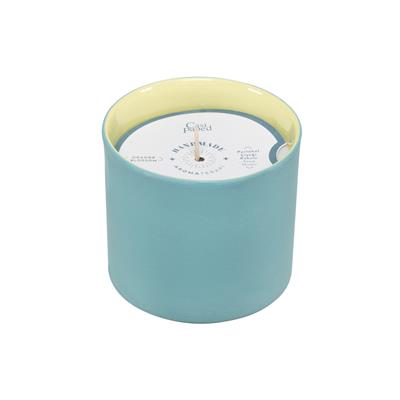 Josephine El Yapımı Mumluk & Mum / Mint Yeşili - Sarı