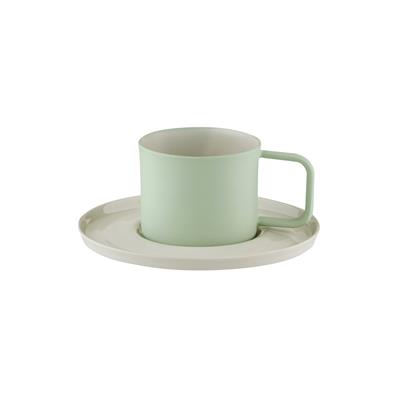 Josephine Handmade Porcelain Turkish Coffee Cup & Plate / Pistachio Green (Mat) 