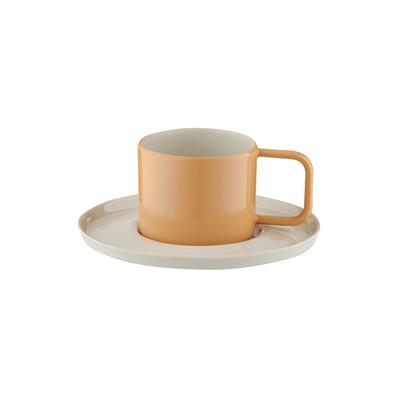 Josephine Handmade Porcelain Turkish Coffee Cup & Plate / Salmon 