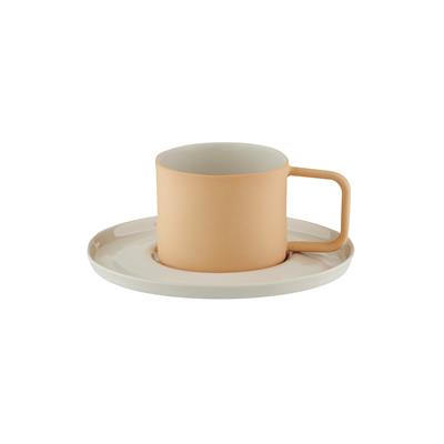 Josephine Handmade Porcelain Turkish Coffee Cup & Plate / Salmon (Mat) 