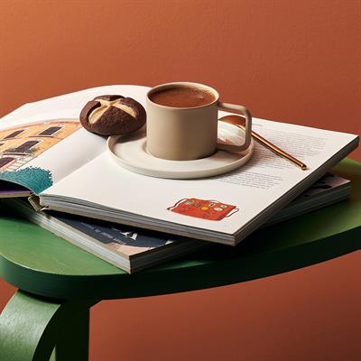 Josephine El Yapımı Porselen Türk Kahvesi Fincanı & Tabağı / Fıstık Yeşili